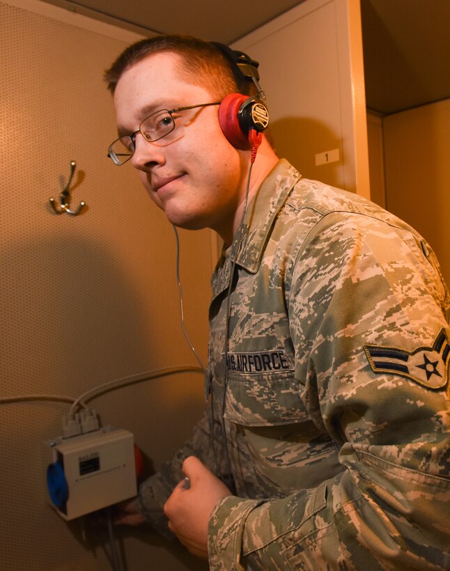 Airman 1st Class Jarret Berggren, the lone Public Health technician in the Base Operational Medicine Clinic Cell, is this week’s Test Warrior of the Week. (U.S. Air Force photo by Joseph Pol Sebastian Gocong)