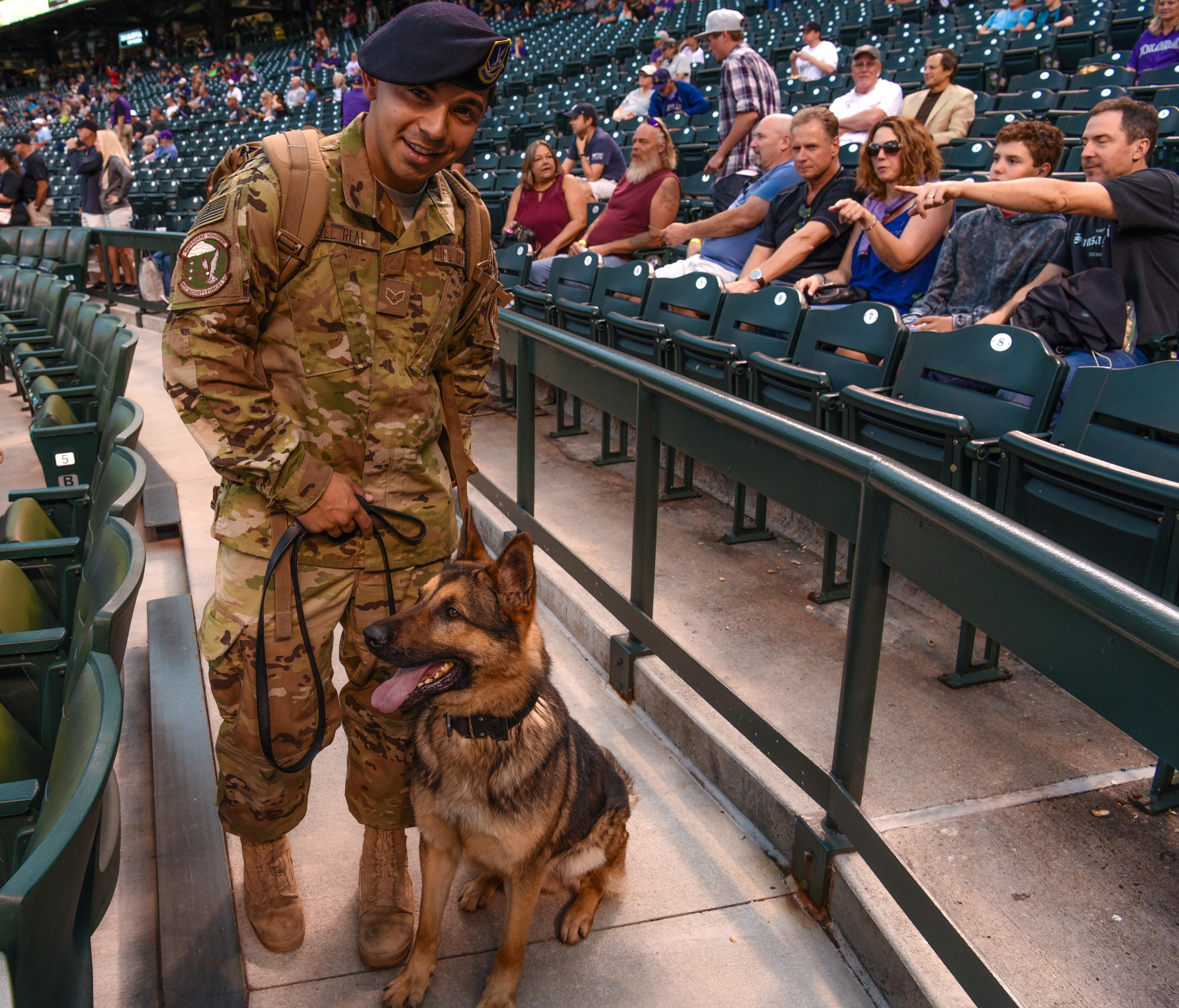 90th MW Airman throws first pitch at ‘Bark at the Park’ Rockies game