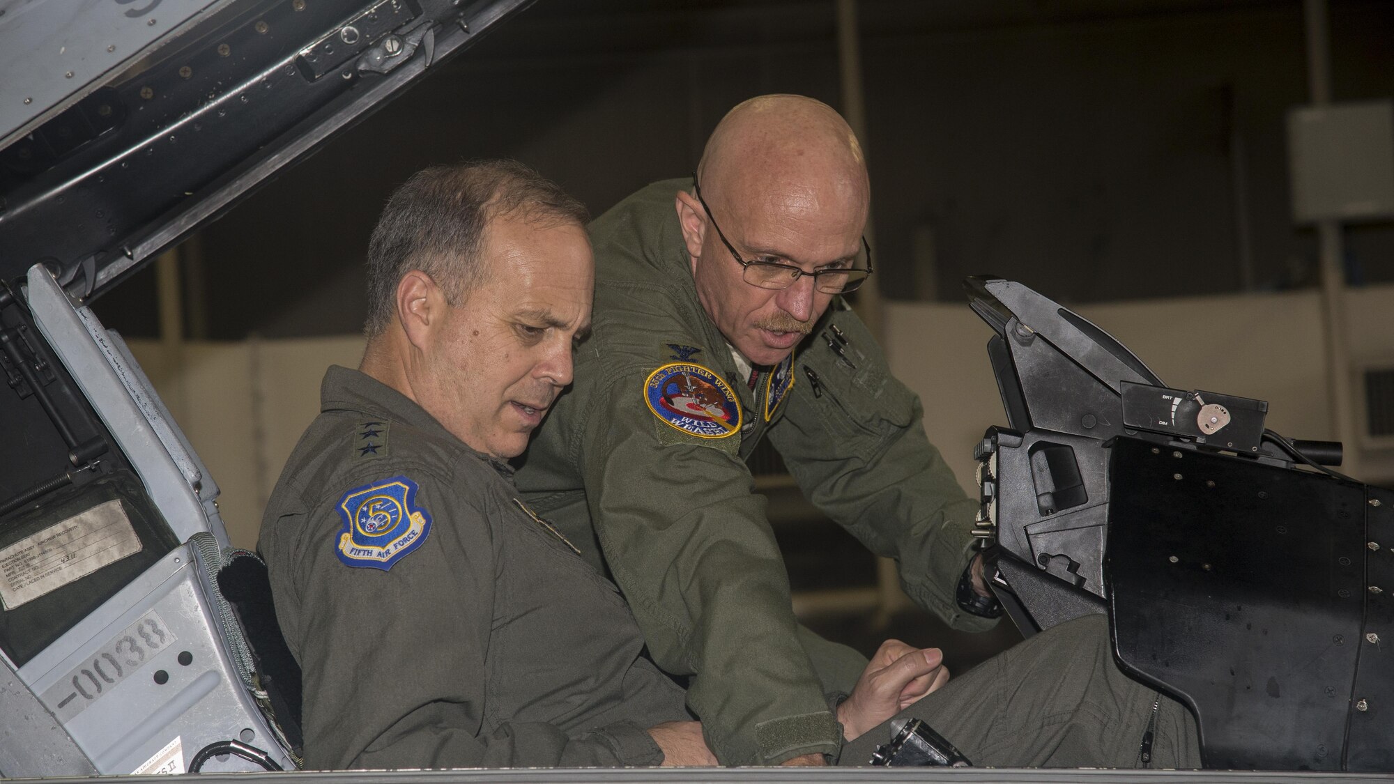 Lt. Gen. Jerry P. Martinez, the U.S. Forces Japan and 5th Air Force commander, meets with Airmen from Misawa Air Base, Japan.