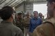 Secretary of the Air Force Heather Wilson, center right, listens to Afghan aviators during a visit to the Afghan Air Force's Kabul Air Wing Aug. 17, 2017, in Kabul, Afghanistan. Wilson travelled to Kabul to visit Afghan and U.S. Airmen who work together to build new capabilities of the Afghan Air Force as part of the Resolute Support mission. (U.S. Air Force photo by Staff Sgt. Alexander W. Riedel)