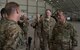Air Force Chief of Staff Gen. David L. Goldfein, right, and Maj. Gen. James B. Hecker, center, visit U.S. and Afghan Airmen at Afghan Air Force's Kabul Air Wing Aug. 17, 2017, in Kabul, Afghanistan. Leaders of the Afghan Air Force and Train, Advise, Assist Command-Air shared progress of the joint warfighting efforts during a visit of Afghan Air Force facilities. Hecker is the commander, NATO Air Command-Afghanistan and director of U.S. Air Forces Central Command's Air Component Coordination Element for U.S. Forces-Afghanistan. (U.S. Air Force photo by Staff Sgt. Alexander W. Riedel)