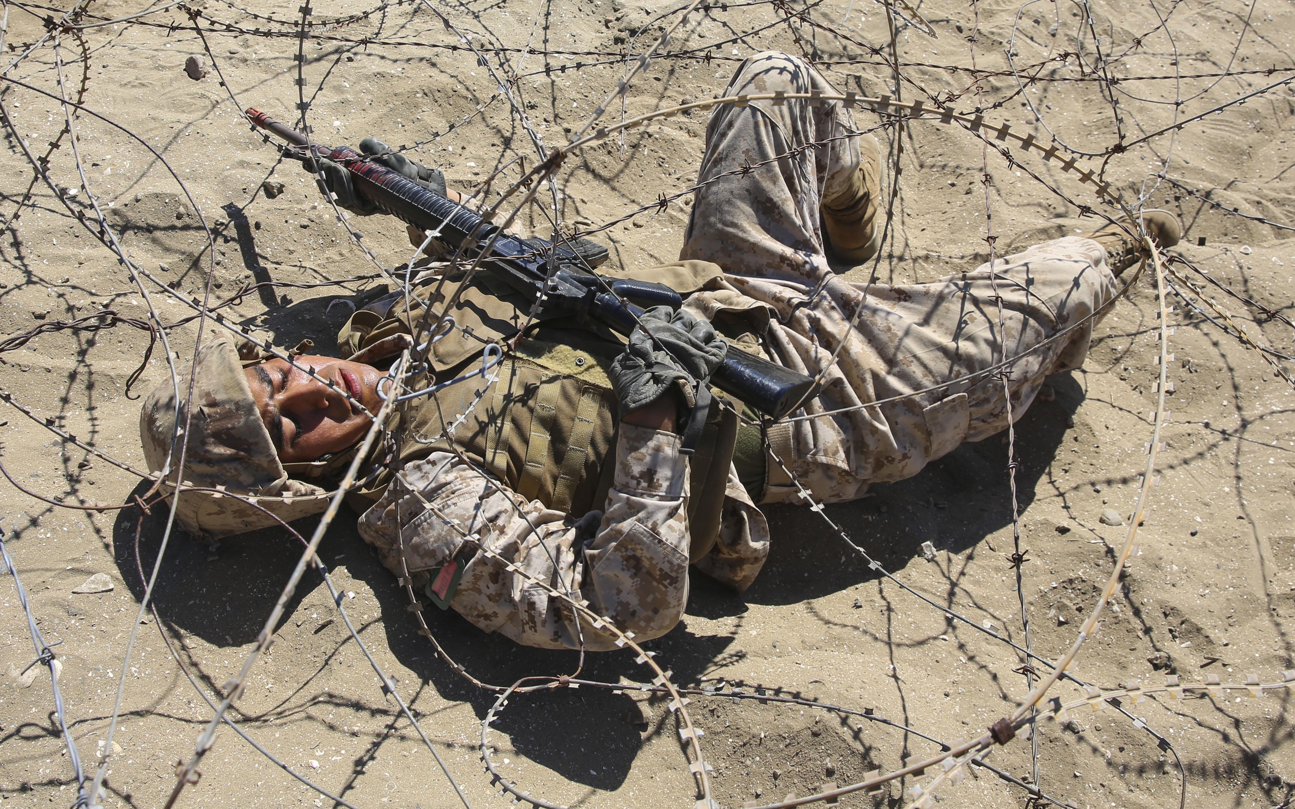 Barbed wire crawl on sale