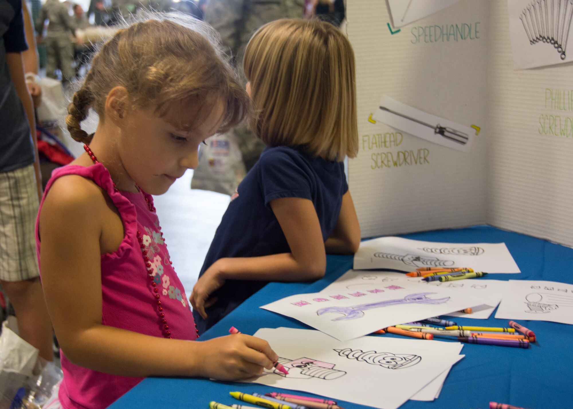 349th Air Mobility Wing Airmen and their family members participate in Operation Family Circle Aug. 12, 2017, at Travis Air Force Base, Calif.