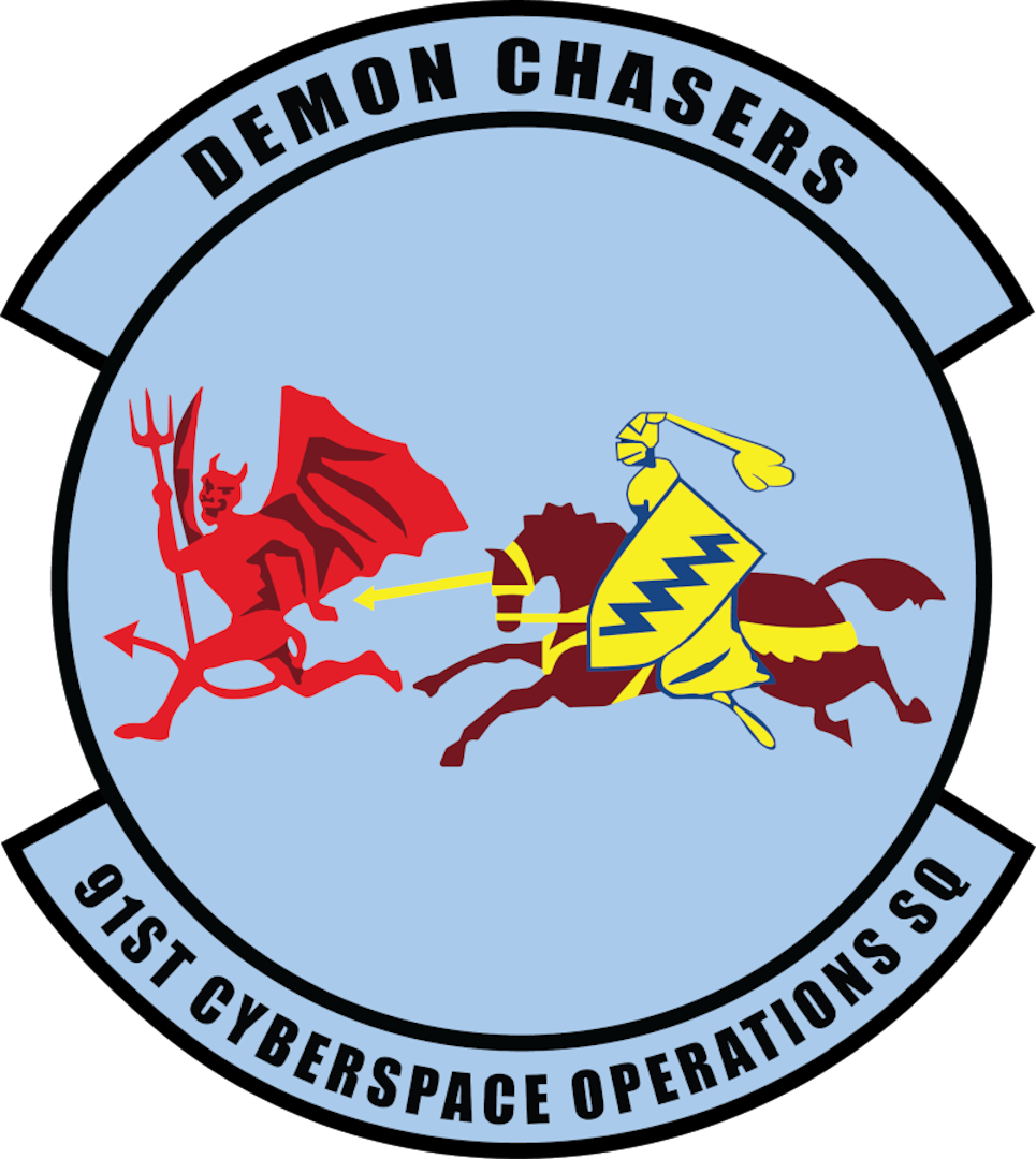 Emblem for 91st Cyberspace Operations Squadron, 67th Cyberspace Wing, 24th Air Force.