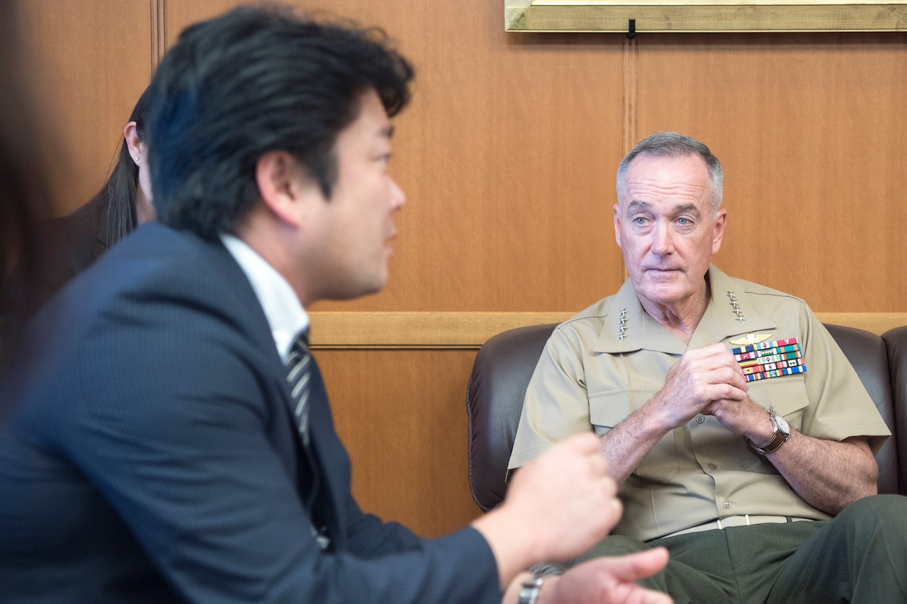 Joint Chiefs chairman talks with Japanese defense minister.