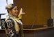 SCHRIEVER AIR FORCE BASE, Colo. -- Staff Sgt. Antonia Thomas, 310th Operations Support Squadron, teaches a class on Native American Culture during Schriever's Diversity Day Friday, Aug. 18, 2017. Classes were held at different locations across the base to provide cultural experience, such as Irish Pipes and Drums, Multicultural Trivia and an Empathy course. (U.S. Air Force photo/Senior Airman Laura Turner)
