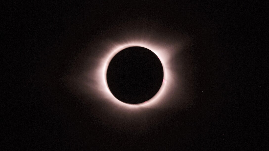 This image shows the Aug. 21, 2017, solar eclipse in totality from South Carolina.