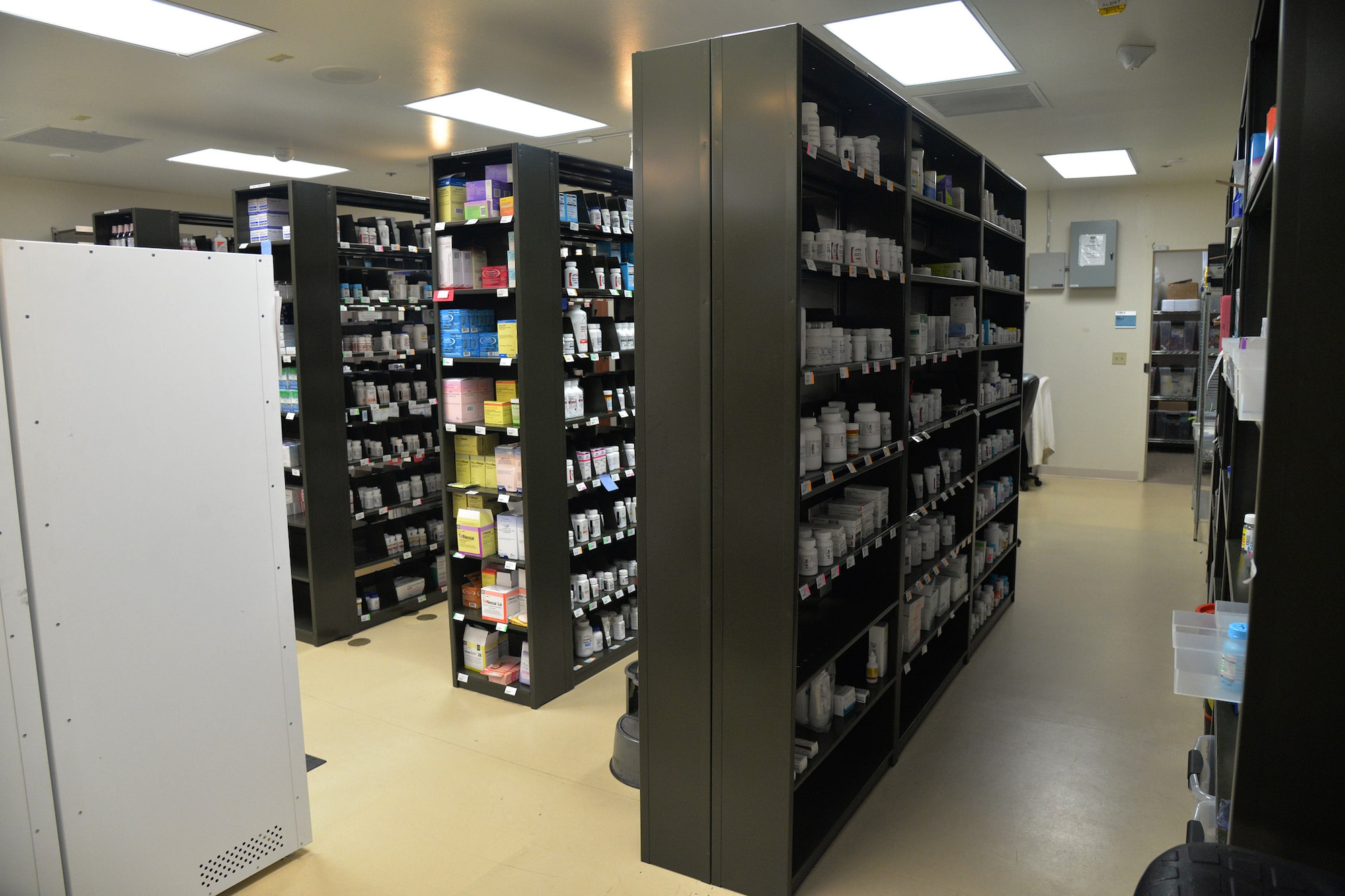 New medication storage is displayed in the pharmacy Aug. 14, 2017, at Malmstrom Air Force Base, Mont.