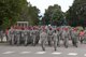 Basic trainees at the U.S. Air Force Academy Prep School march during the Basic Military Training Graduation Parade, Aug. 5, 2017 at the Academy. Two-hundred-thirty-three young men and women earned the status of 