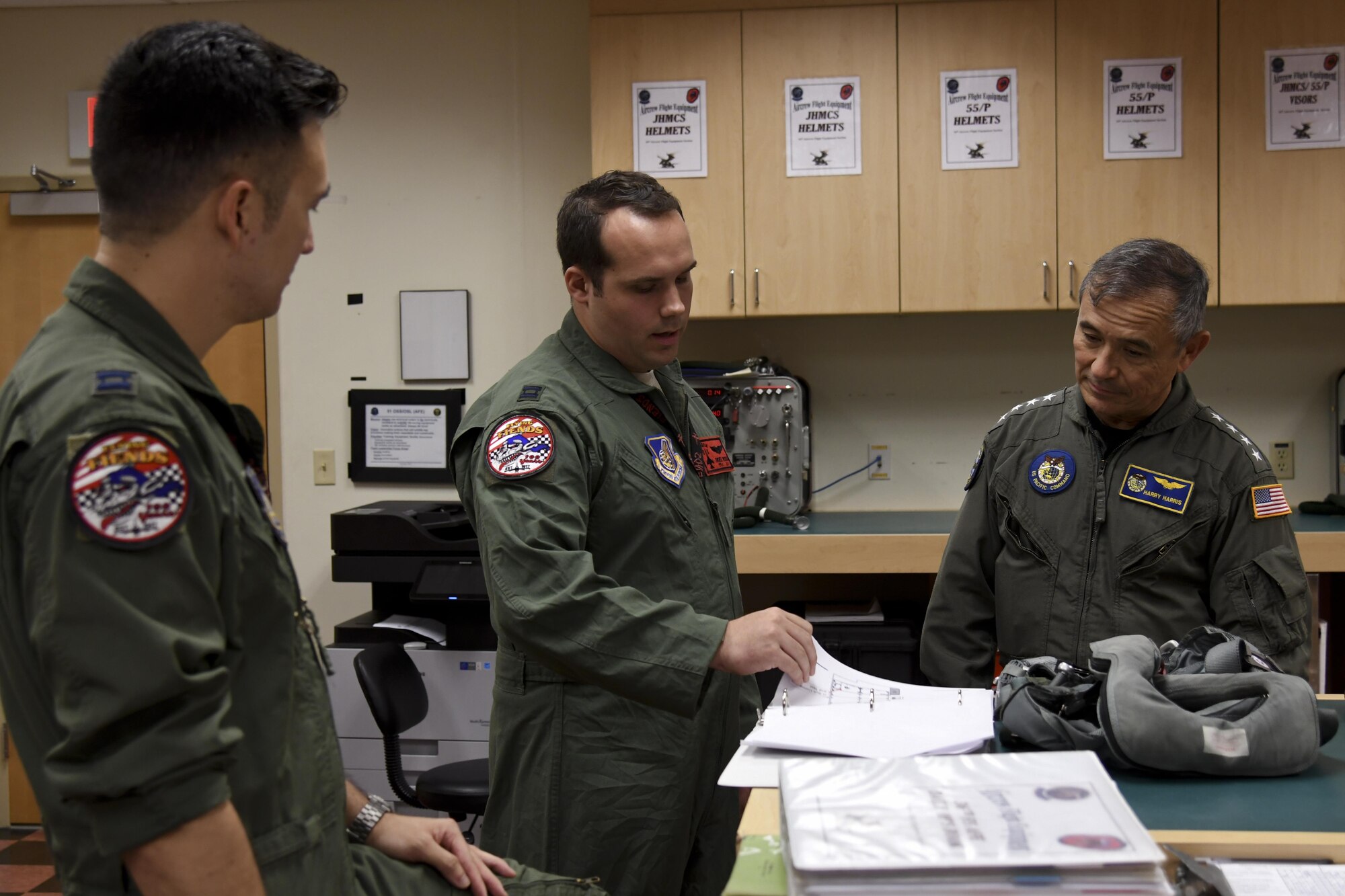 U.S. Admiral Harry Harris Jr., commander of U.S. Pacific Command, visits Osan Air Base, Republic of Korea on Aug. 21, 2017.