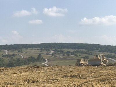 D7 Dozers build moving armored targets at the JNTC