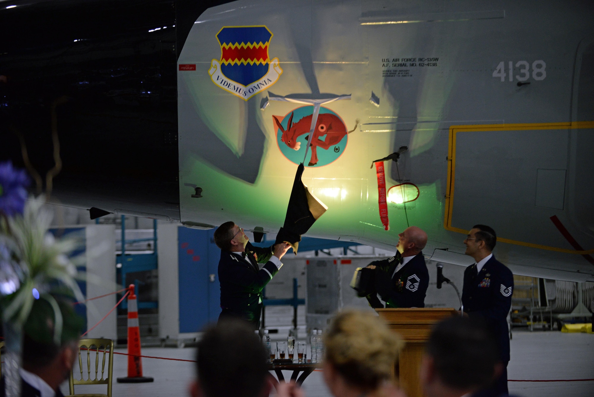Airmen reveal nose art on aircraft at centenary event