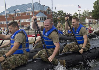 Amphibious zodiac boat training
