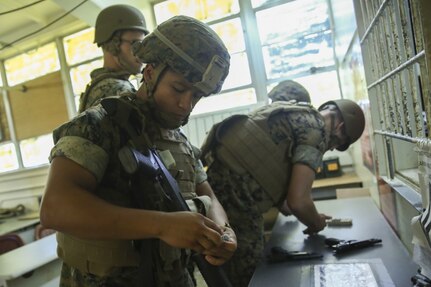 III MEF Marines conduct OC training aboard Camp Hansen
