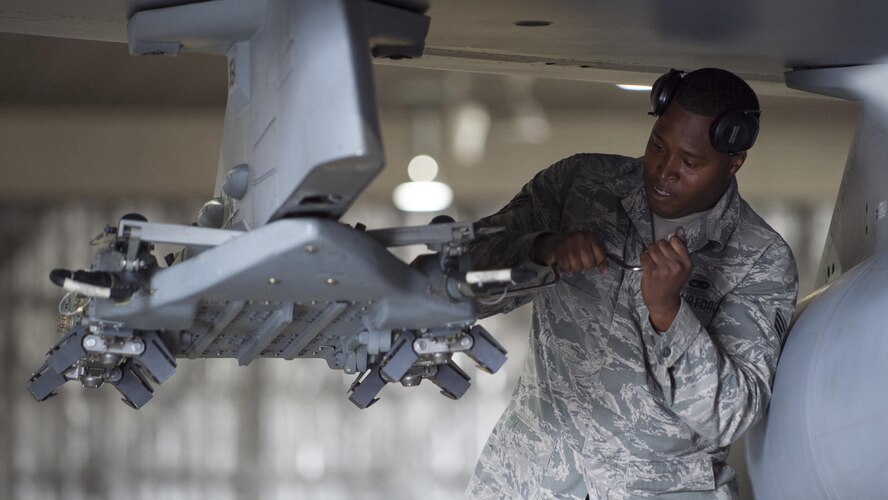 U.S. Air Force weapons standardization Airmen with the 35th Maintenance Group compete for bragging rights during the 3rd quarter loading competition.