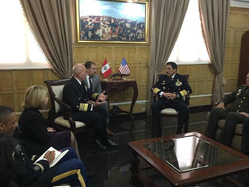 Military leaders conduct a meeting.