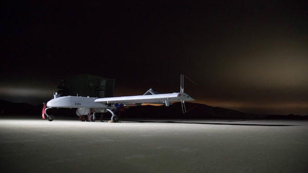 U.S. Marines with Marine Unmanned Aerial Vehicle Squadron 4, Marine Aircraft Group 41, Marine Forces Reserve prepare to launch the RQ-7 Shadow Tactical Unmanned Aircraft System on Camp Pendleton, Calif., August 19th, 2017.