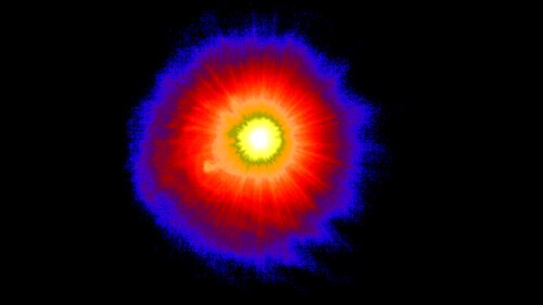 Thermal image of interceptor launch