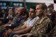 Brig. Gen. Phillip A. Stewart, commander Train, Advise, Assist Command-Air and 438th Air Expeditionary Wing, second from right, listens to a speech during the Afghan Air Force anniversary ceremony, Aug. 24, 2017, in Kabul, Afghanistan. Airmen assigned to TAAC-Air assist Afghan counterparts in developing and increasing operational capabilities for the Afghan Air Force. (U.S. Air Force photo by Staff Sgt. Alexander W. Riedel)