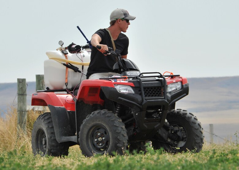Isaac Hirschfeld portrays an armed suspect fleeing the scene of an attack on an Air Force convoy during a Local Integrated Response Plan exercise Aug. 16, 2017, near Choteau, Mont., initiating a response by the Teton County Sheriff’s office.