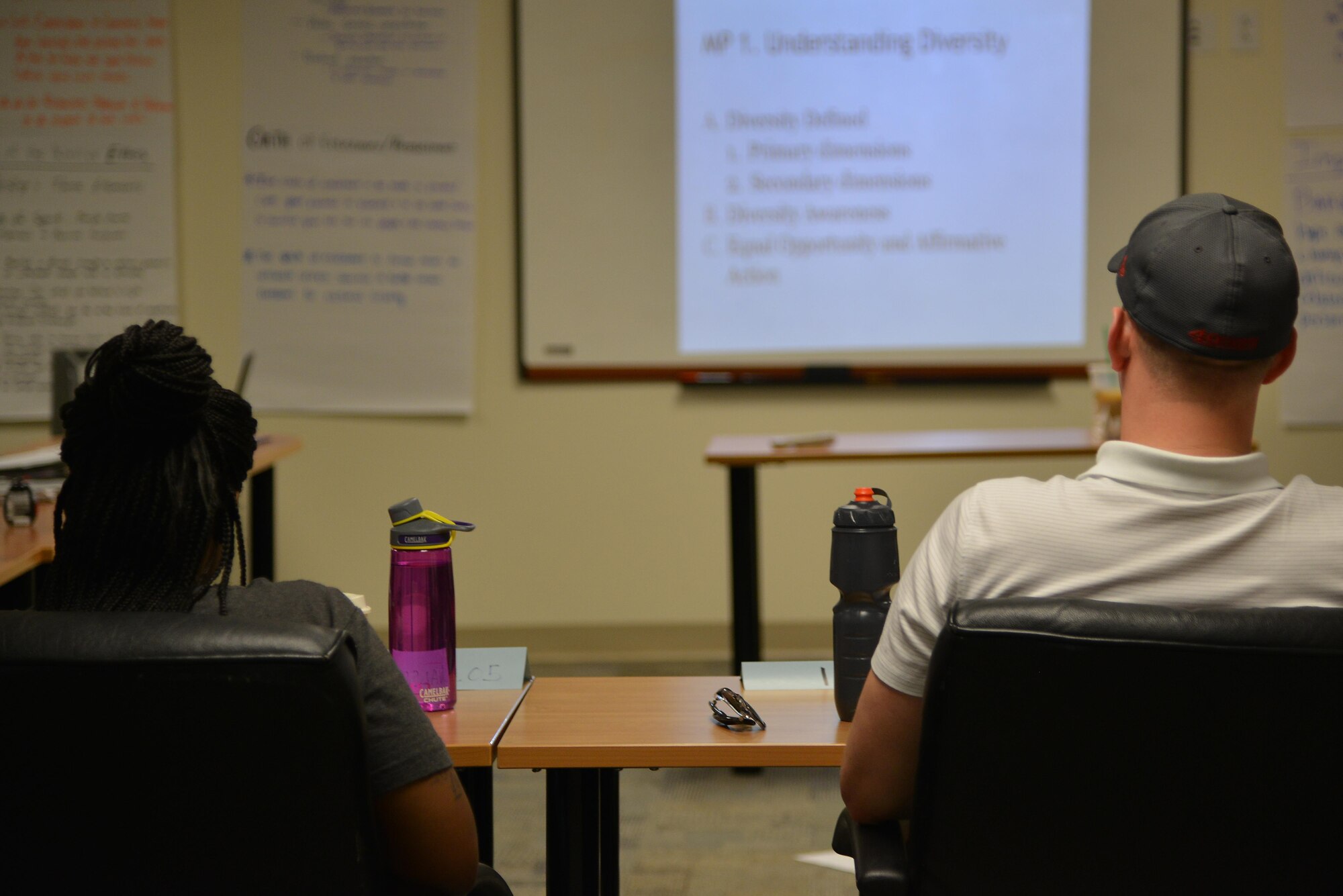 Langley Air Force Base Airman Leadership School students learn about understanding diversity on Joint Base Langley-Eustis, Va.,  Aug. 4, 2017.