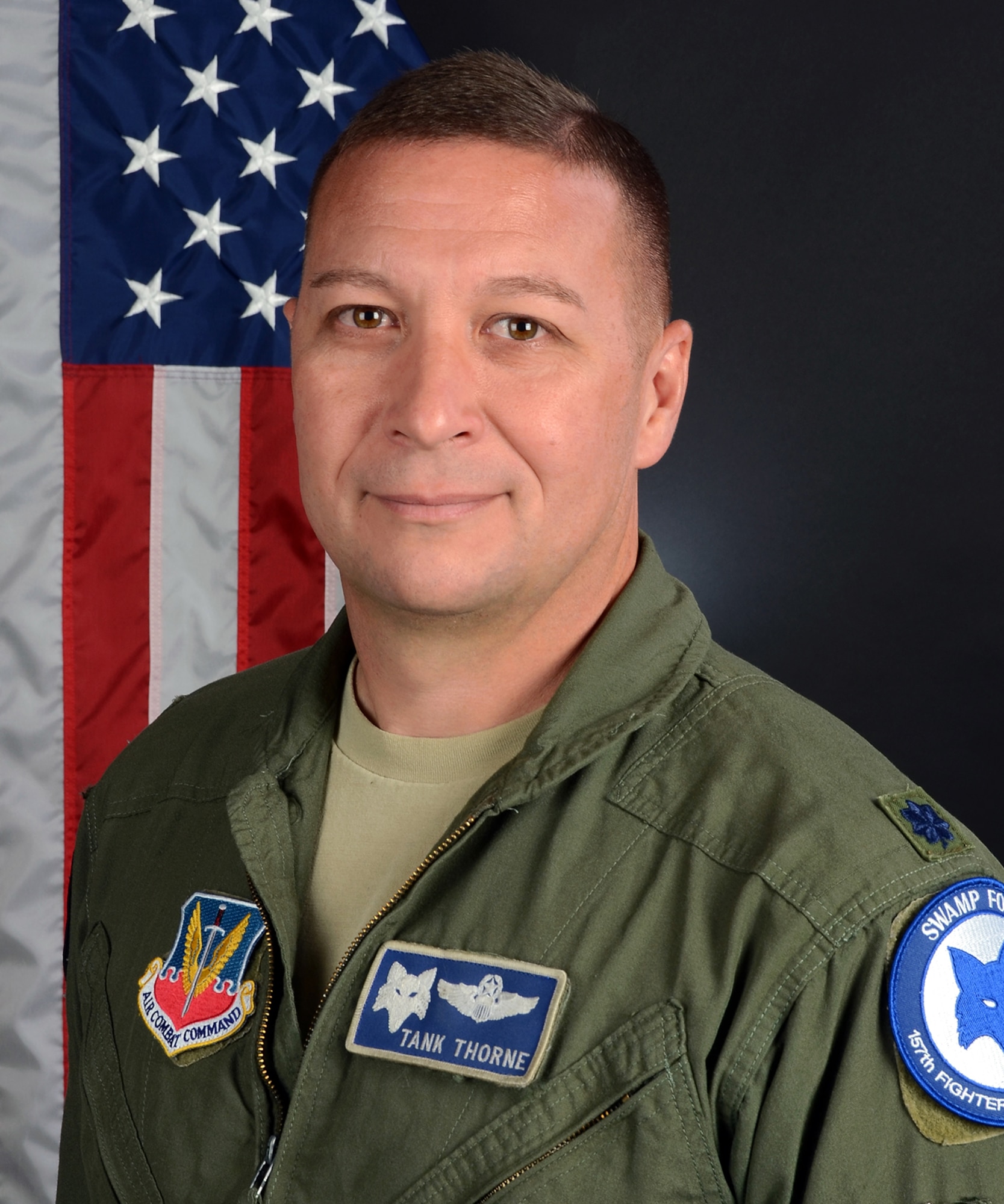 U.S. Air Force Lt. Col. Andrew Thorne, the commander of the 169th Aerospace Combat Alert, at McEntire Joint National Guard Base, S.C., Aug. 4, 2017. (U.S. Air National Guard photo by Senior Airman Megan Floyd)