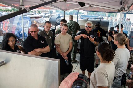 Guy Fieri visits Joint Base San Antonio-Lackland June 19, 2017 as part of Fieri’s television show, Guy’s Family Road Trip.