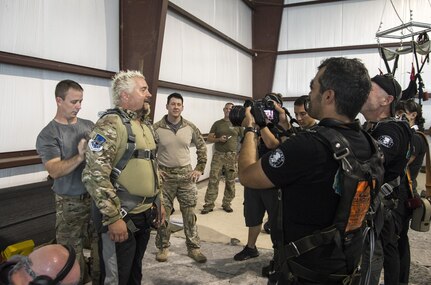 Guy Fieri visits Joint Base San Antonio-Lackland June 19, 2017 as part of Fieri’s television show, Guy’s Family Road Trip.