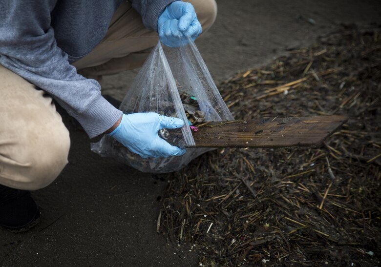 Marines, Sailors, Airmen banded together with Misawa City employees to participate in the beach cleanup.