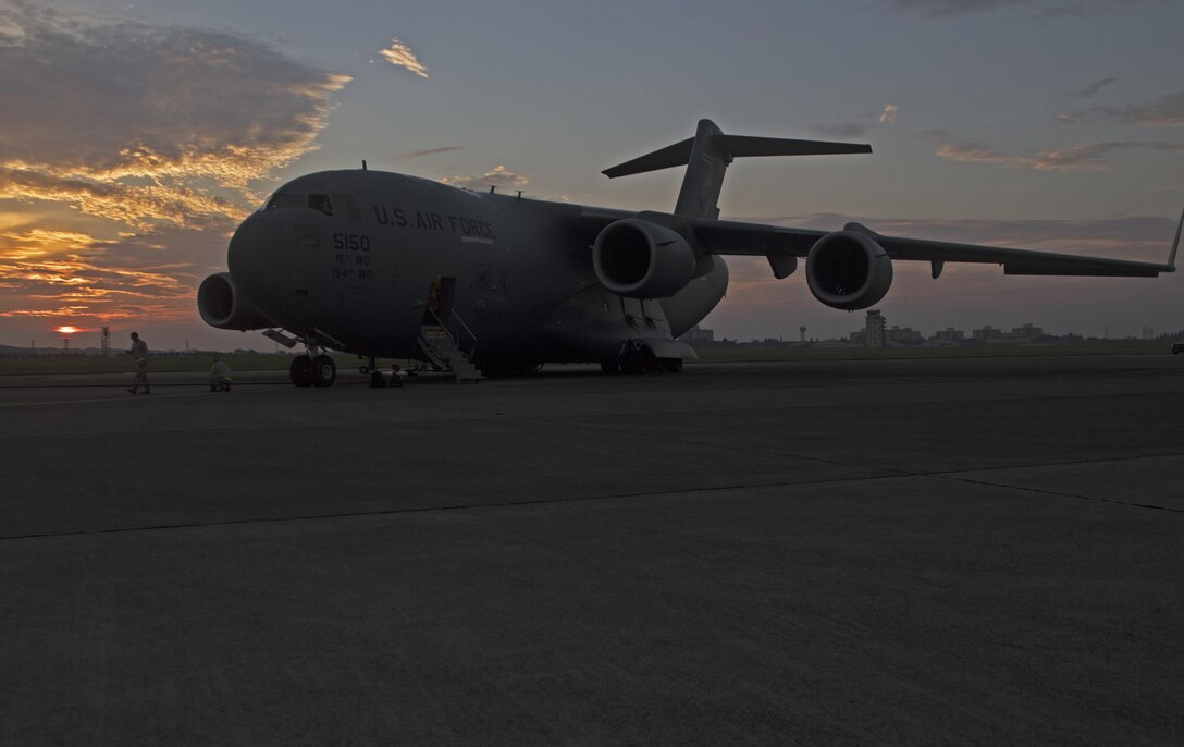Yokota Air Base, Hickam Air Force Base, 123rd Airlift Wing, Louisville National Guard, Contingency Response Group, Maintenance, C-17 Globemaster III, 730 Aircraft Maintenance Squadron