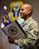 U.S. Air Force Staff Sgt. Bryan Robinson, the First Term Airmen Course (FTAC) NCO in charge, prepares for the next class at Whiteman Air Force Base, Mo., Aug. 17, 2017. FTAC is designed to help develop Air Force personnel with a mission mindset, character and core values. (U.S. Air Force photo/Staff Sgt. Danielle Quilla)