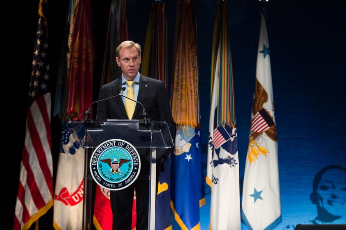 Deputy Defense Secretary Pat Shanahan speaks at the Secretary of Defense Employer Support Freedom Awards ceremony at the Pentagon.