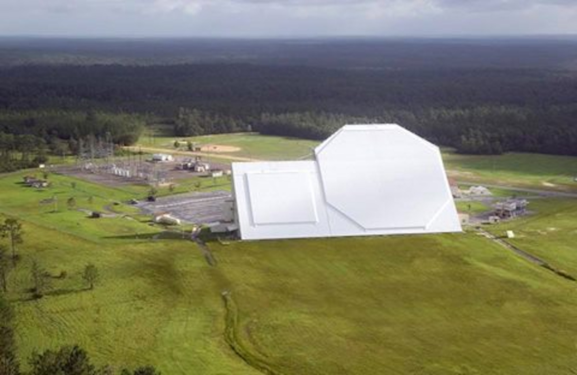 EGLIN AIR FORCE BASE, Fla. – The Phased Array Space Surveillance Radar of the 20th Space Control Squadron, located at Eglin Air Force Base, Fla., it is a south facing radar station that can track objects entering or leaving the atmosphere. It is one of the many tools used to ensure astronauts reach the International Space Station safely. (Courtesy photo)