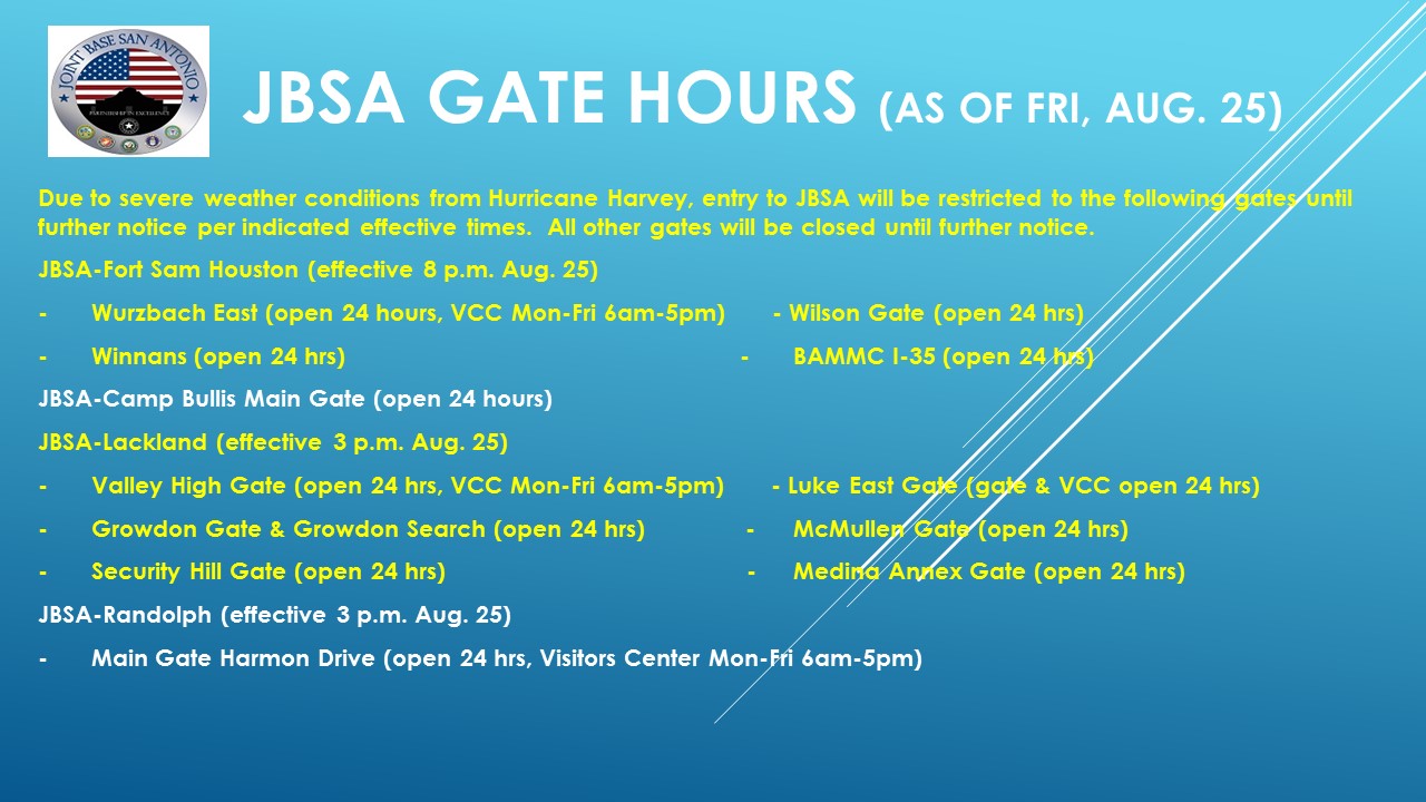 JBSA Gate Hours