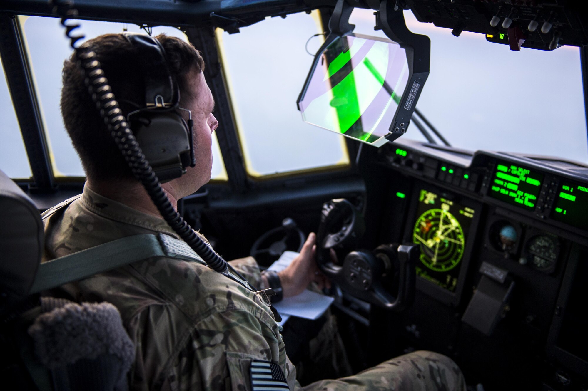 Maj. Marc Lovelace, 9th Special Operations Squadron pilot, leads an air refueling mission over New Mexico Aug. 23, 2017. The 9th SOS retains mission readiness by maintaining pilot and aircrew training for normal, night and special operations. (U.S. Air Force photo by Staff Sgt. Charles Dickens/Released)