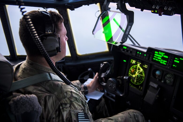 Maj. Marc Lovelace, 9th Special Operations Squadron pilot, leads an air refueling mission over New Mexico Aug. 23, 2017. The 9th SOS retains mission readiness by maintaining pilot and aircrew training for normal, night and special operations. (U.S. Air Force photo by Staff Sgt. Charles Dickens/Released)