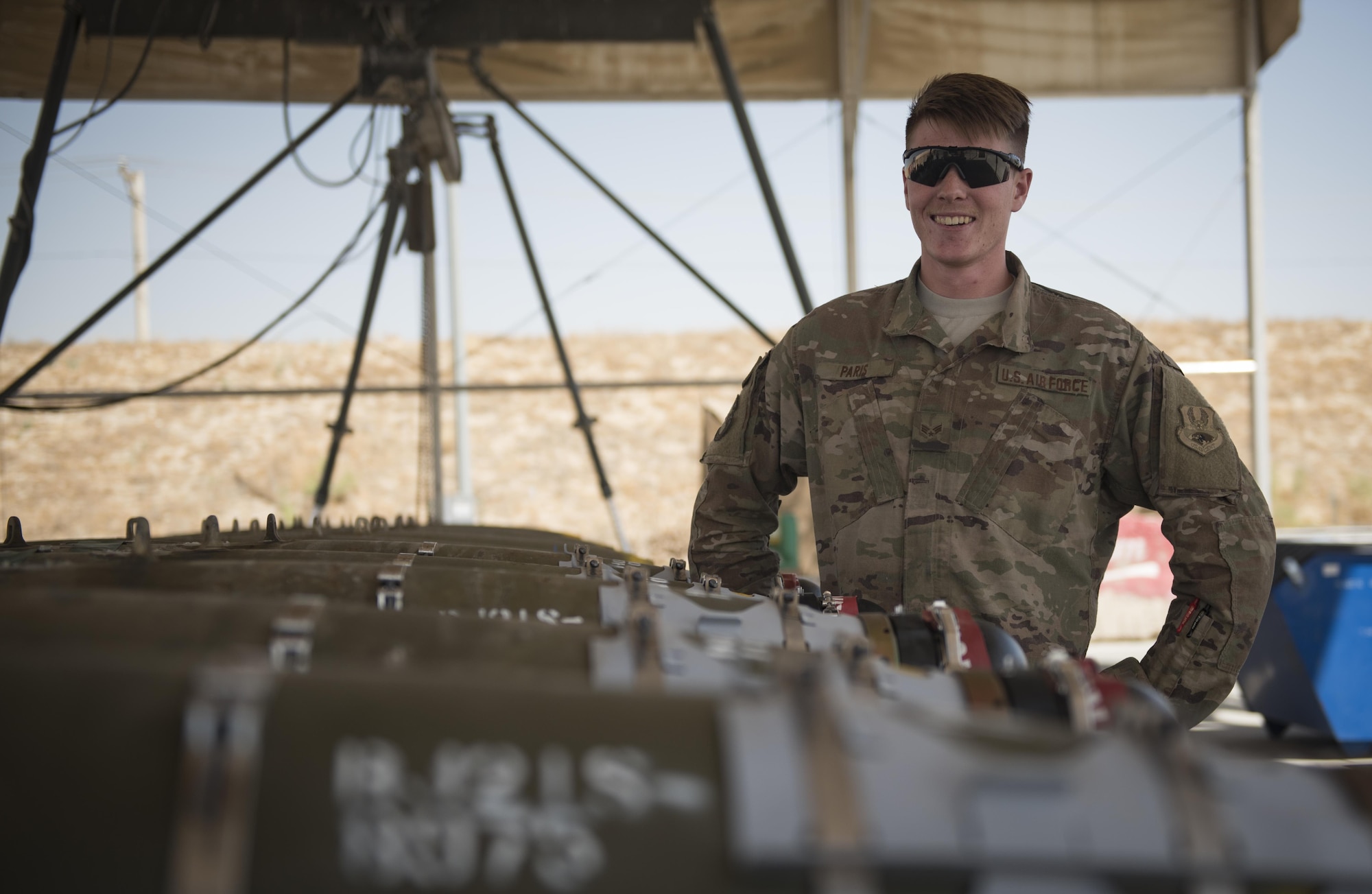Senior Airman David Paris is a munitions systems specialist assigned to the 455th Expeditionary Maintenance Squadron, Bagram Airfield, Afghanistan.