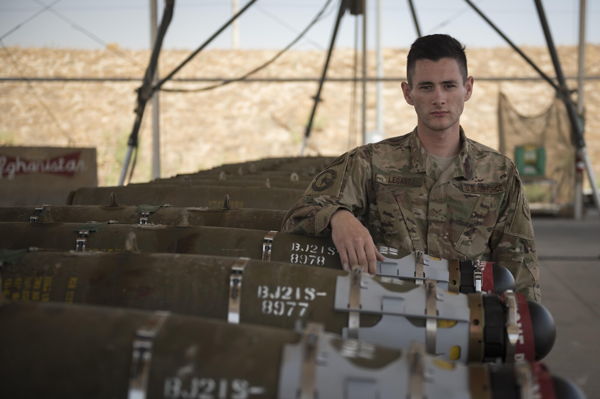 Airman 1st Class Peter Legare is a munitions systems specialist assigned to the 455th Expeditionary Maintenance Squadron, Bagram Airfield, Afghanistan.