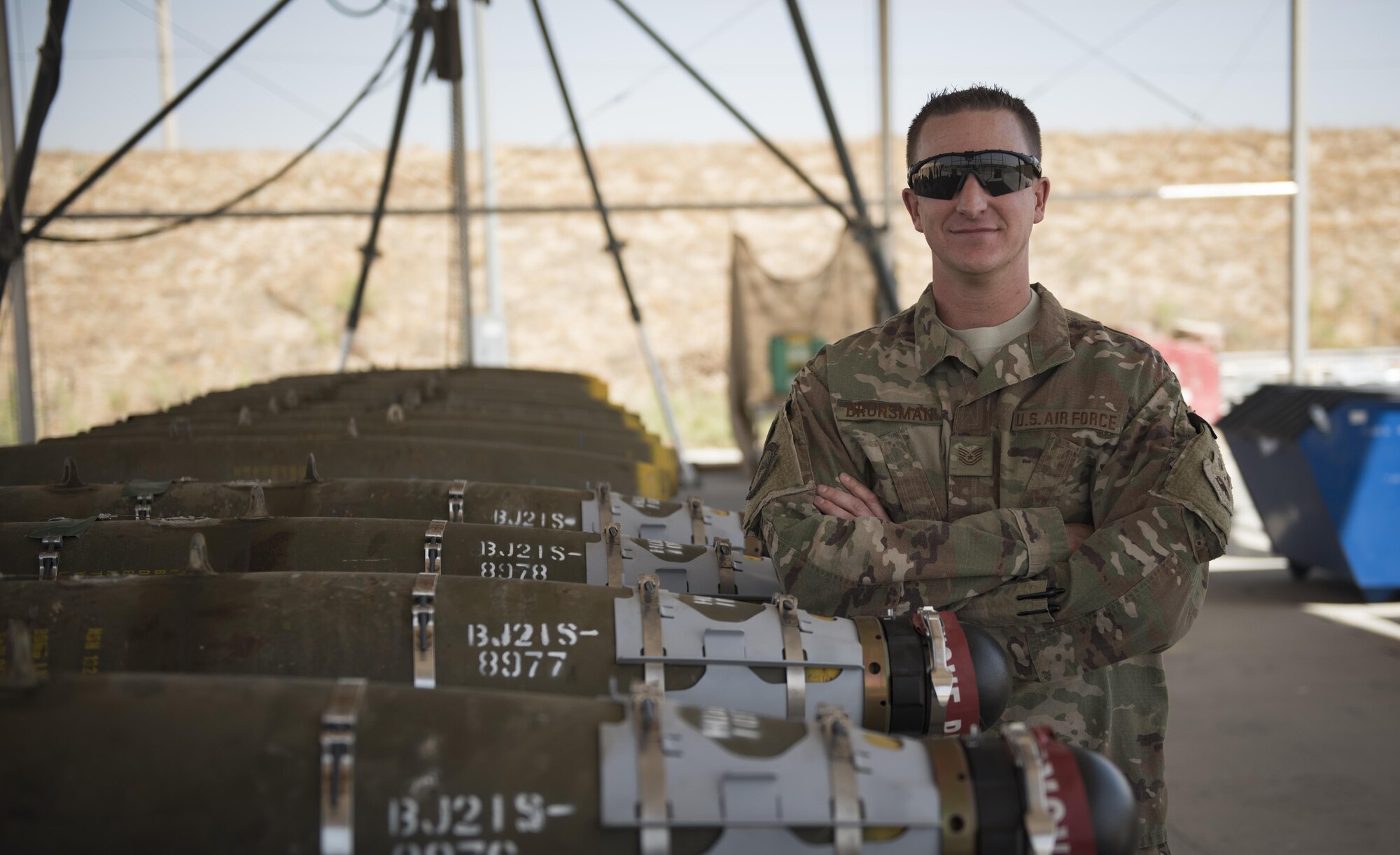 Tech. Sgt. Chris Brunsman is a munitions systems specialist assigned to the 455th Expeditionary Maintenance Squadron, Bagram Airfield, Afghanistan.