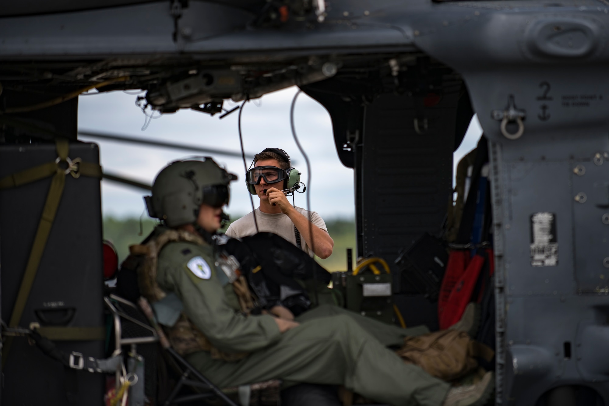 U.S. Air Force 41st Rescue Squadron HH-60G Pave Hawk crew members conduct preflight procedures, Aug. 26, 2017, at Moody Air Force Base, Ga.
