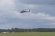 A U.S. Air Force HH-60G Pavehawk takes off in preparation of possible hurricane relief support August 26, 2017, at Moody Air Force Base, Ga. The 23d Wing launched HC-130J Combat King IIs, HH-60G Pavehawks, aircrew and other support personnel to preposition aircraft and airmen, if tasked to support Hurricane Harvey relief operations. (U.S. Air Force photo by Staff Sgt. Eric Summers Jr.)