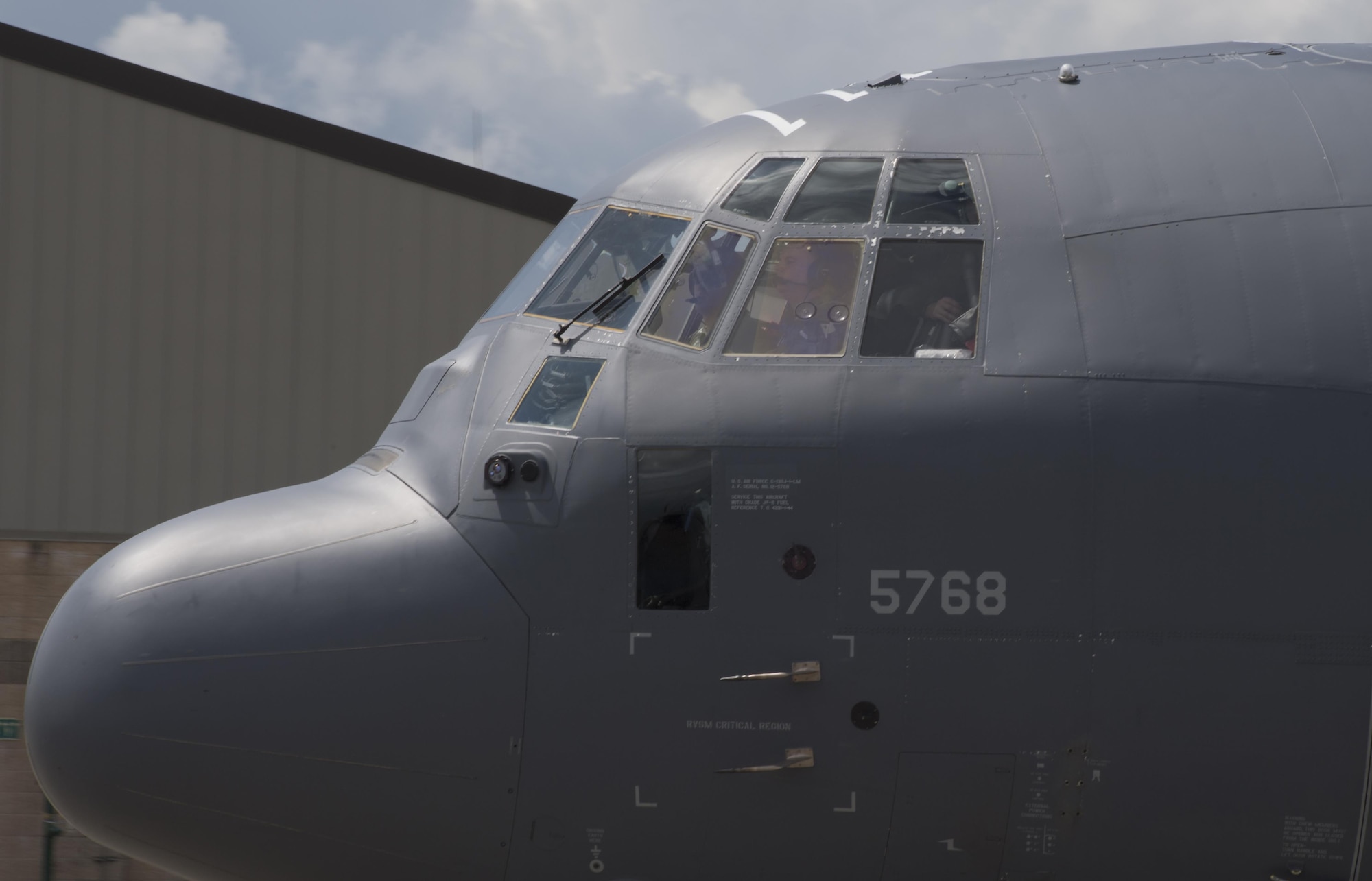 An U.S. Air Force HC-130J Combat King II departs to Texas in preparation of possible hurricane relief support August 26, 2017, at Moody Air Force Base, Ga.