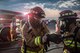 U.S. Air Force firefighters with the 944th Civil Engineer Squadron, Luke AFB, Ariz., 445th Civil Engineer Squadron, Wright Patterson AFB, Ohio, 932nd Civil Engineer Squadron, Scott Air Force Base, Ill., and the 910th Civil Engineer Squadron, Youngstown, Ohio, perform building fire suppression training during exercise Patriot Warrior at Young Air Assault Strip, Fort McCoy, Wis., Aug. 18, 2017. Patriot Warrior is an Air Force Reserve training exercise designed to enhance wartime skills in a deployment-style environment and evaluate the ability of units to deploy mobility airlift and agile combat support capabilities in support of joint theater operations. (U.S. Air Force photo by Tech. Sgt. Christopher Parr)