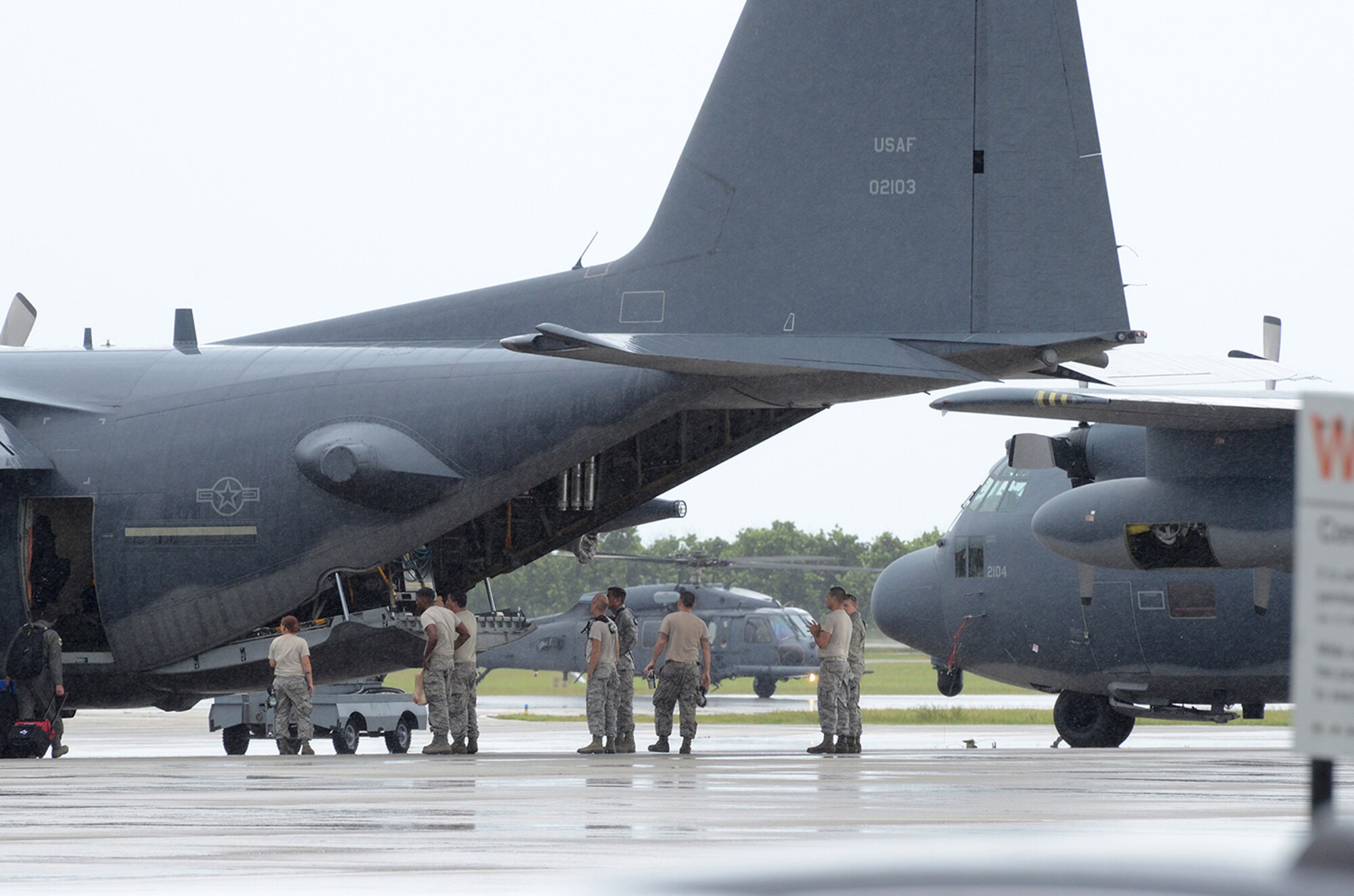 The local media covered approximately 90 Citizen Airmen from the 920th Rescue Wing as they deployed to Texas to exercise their hurricane relief capabilities August 28, 2017. Wing Airmen launched three HH-60G Pave Hawk combat-search-and-rescue helicopters and two combat king HC-130P/N aerial refueling aircraft to Naval Air Station Ft. Worth Joint Reserve Base where Tenth Air Force Headquarters is located. If the Federal Emergency Management Agency or Air Combat Command gives the order to provide disaster relief following Hurricane Harvey’s devastating effects to the state, the 920th will be ready to help. (U.S. Air Force photo/Maj. Cathleen Snow)