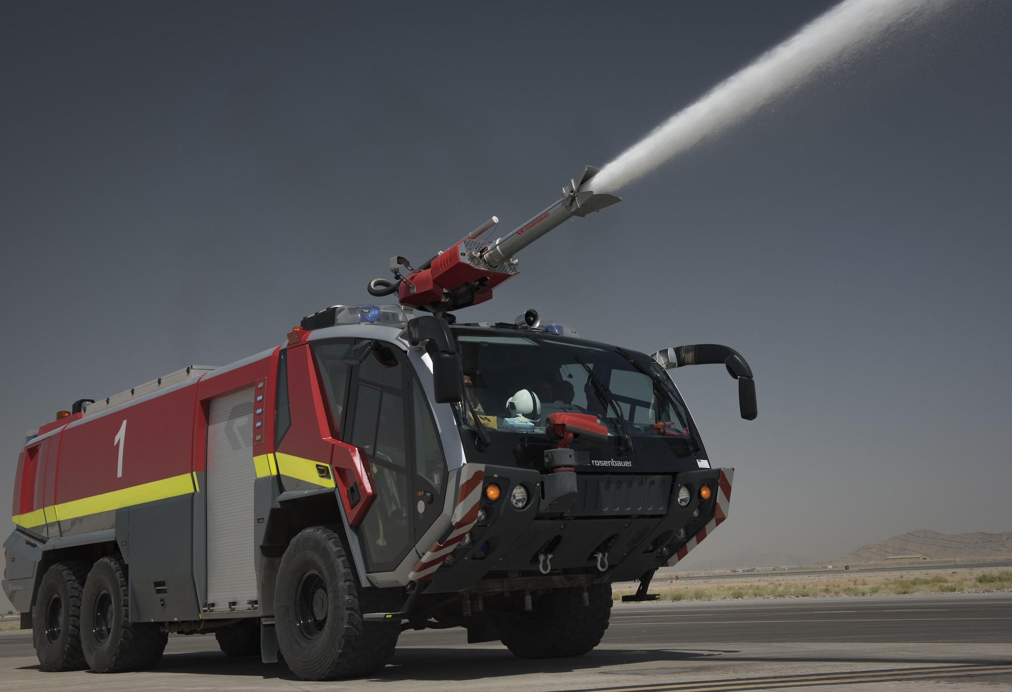 The fire department is a key component of the 451st Expeditionary Support Squadron at Kandahar Airfield, Afghanistan. The 451st ESPTS is a “mini-mission support group,” containing many of the same elements, just on a smaller scale. The civil engineer element contains engineers who work on the mobile aircraft arresting system, a fire department, pest management and many more functions found in a typical CE squadron. (U.S. Air Force photo by Staff Sgt. Benjamin Gonsier)