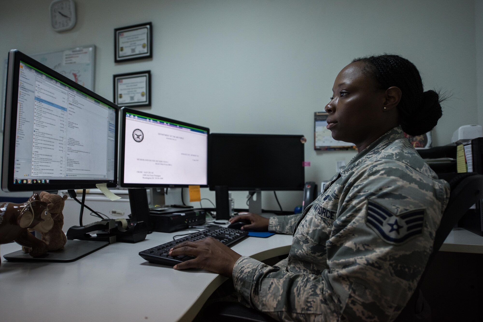 This week’s Rock Solid Warrior is Staff Sgt. Nataja Briggs, the knowledge operations NCOIC with the 386th Expeditionary Communications Squadron, deployed from Joint Base Andrews, Md. The Rock Solid Warrior program is a way to recognize and spotlight the Airmen of the 386th Air Expeditionary Wing for their positive impact and commitment to the mission.