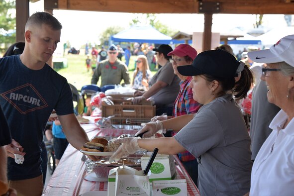Food is served during the annual base picnic Aug. 25, 2017, at Malmstrom Air Force Base, Mont.
