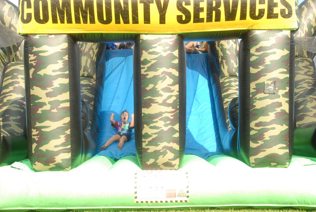 On August 18, 2017 MCES held a Kids Rock Day which allowed the MCES Marines and civilians the opportunity to bring their children to the Command. As part of the days events, three inflatable playgrounds were set up.