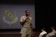 U.S. Air Force Col. Brandon Parker, 7th Bomb Wing commander, speaks at a commander’s call at Dyess Air Force Base, Aug. 29, 2017. Parker used the commander’s call as an opportunity to introduce himself and lay out his expectations for the wing. (U.S. Air Force photo by Senior Airman Katherine Miller)