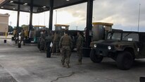 Marines with 4th Reconnaissance Battalion, 4th Marine Division, Marine Forces Reserve, prepare to execute rescue operations in response to Hurricane Harvey in Katy, Texas, Aug. 29, 2017. Marine Forces Reserve is posturing ground, air and logistical assets in order to support FEMA, state and local response efforts due to Hurricane Harvey. The Marine Corps Reserve is America’s expeditionary total force in readiness whether on the battlefield or during national emergencies.
